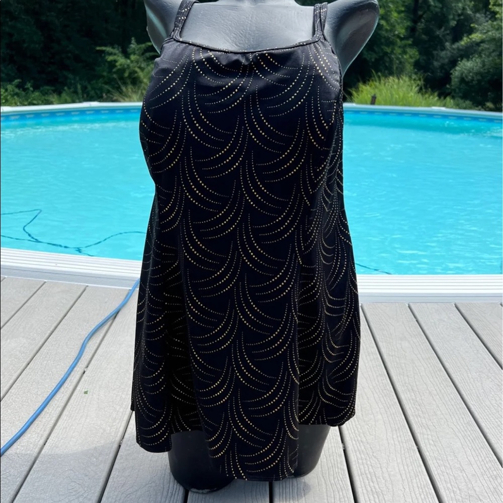 Croft and Barrow one piece bathing suit with dress overlay.